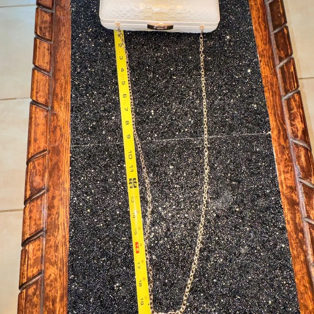 Coach Cream and Gold Textured Clutch